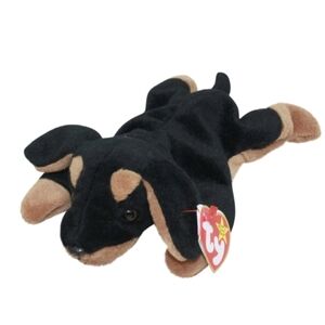 TY Beanie Babies Doby the Doberman Pinscher 8" Plush Dog 1996 Toy NEW PVC